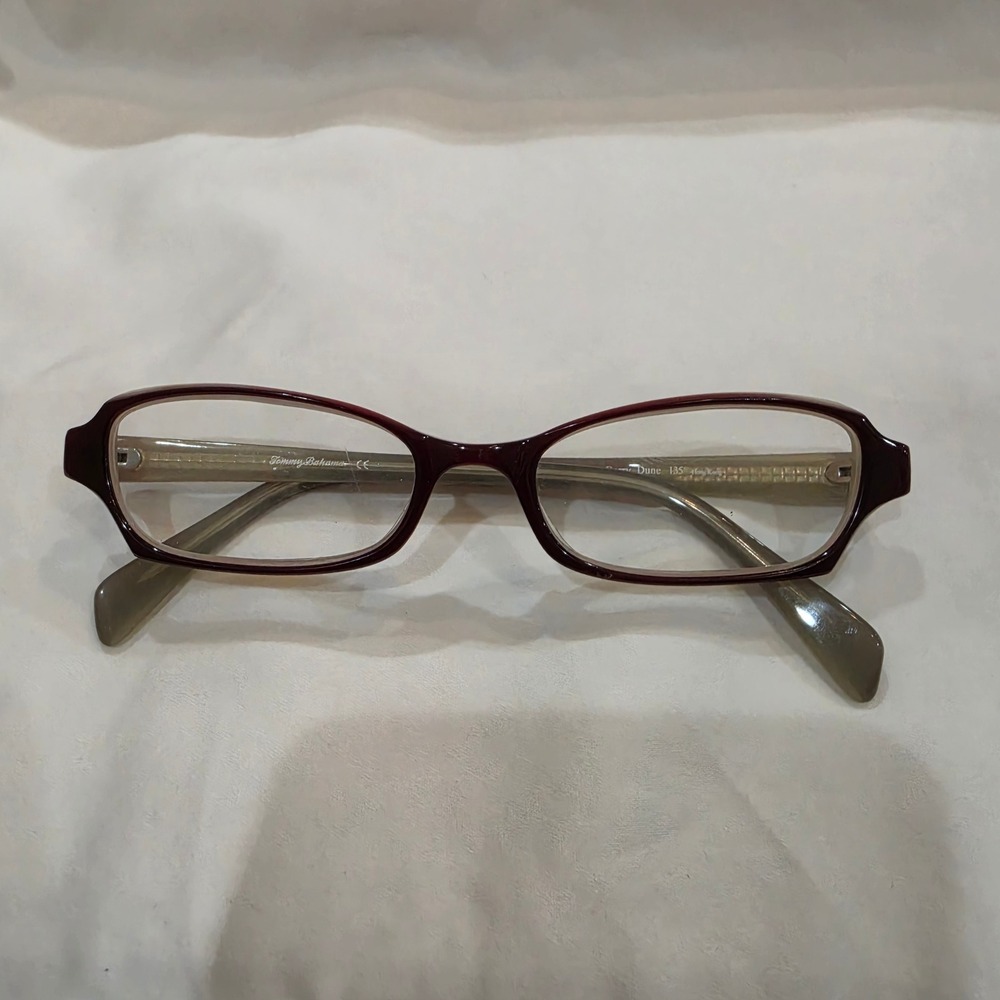 Tommy Bahama Eyeglasses Women 50-16-135 Burgundy Berry Dune TB50 Excellent Rect